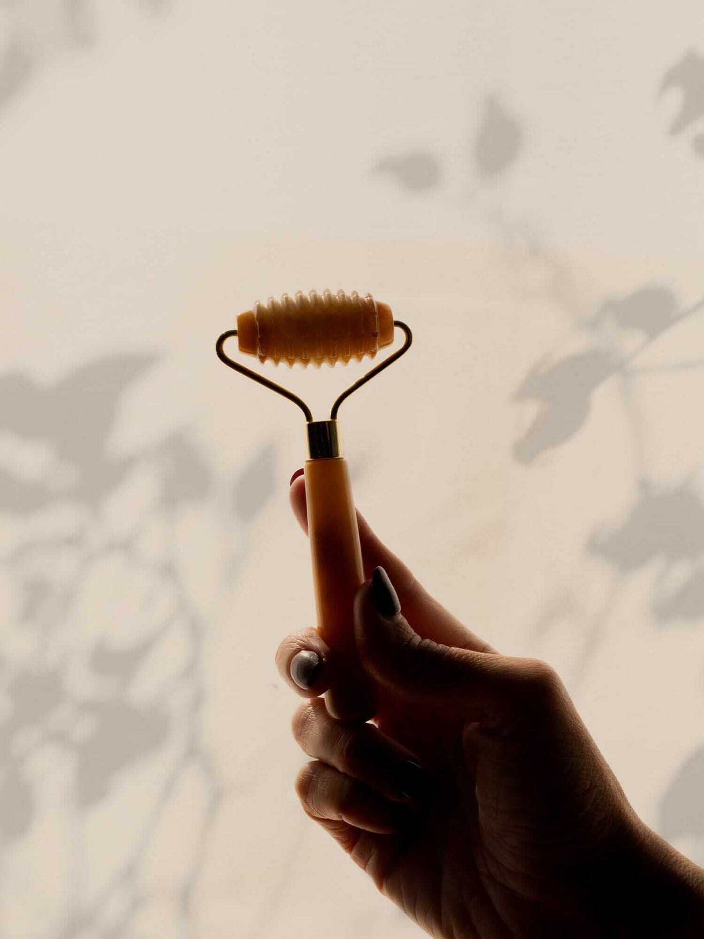 Yellow Nephrite Ridged Facial Roller