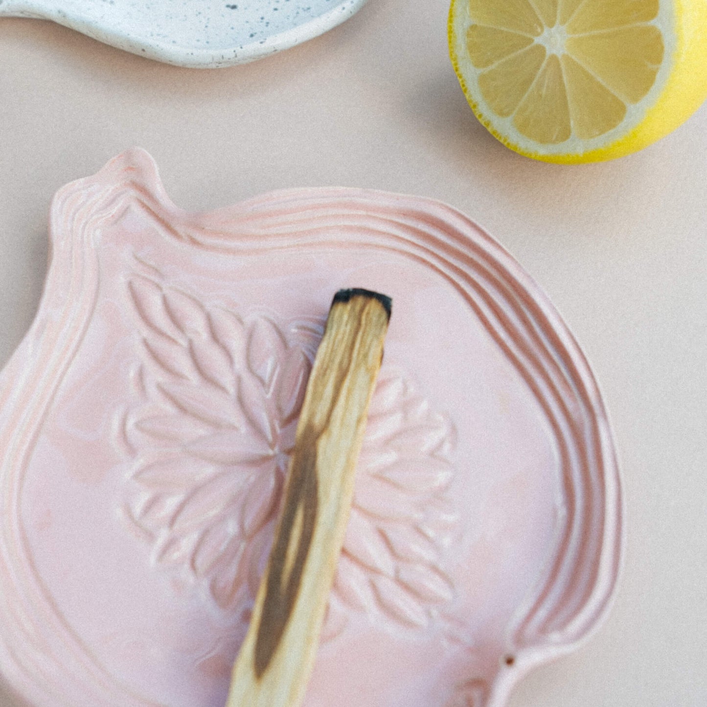Handmade Pink Ceramic Fig Incense Holder