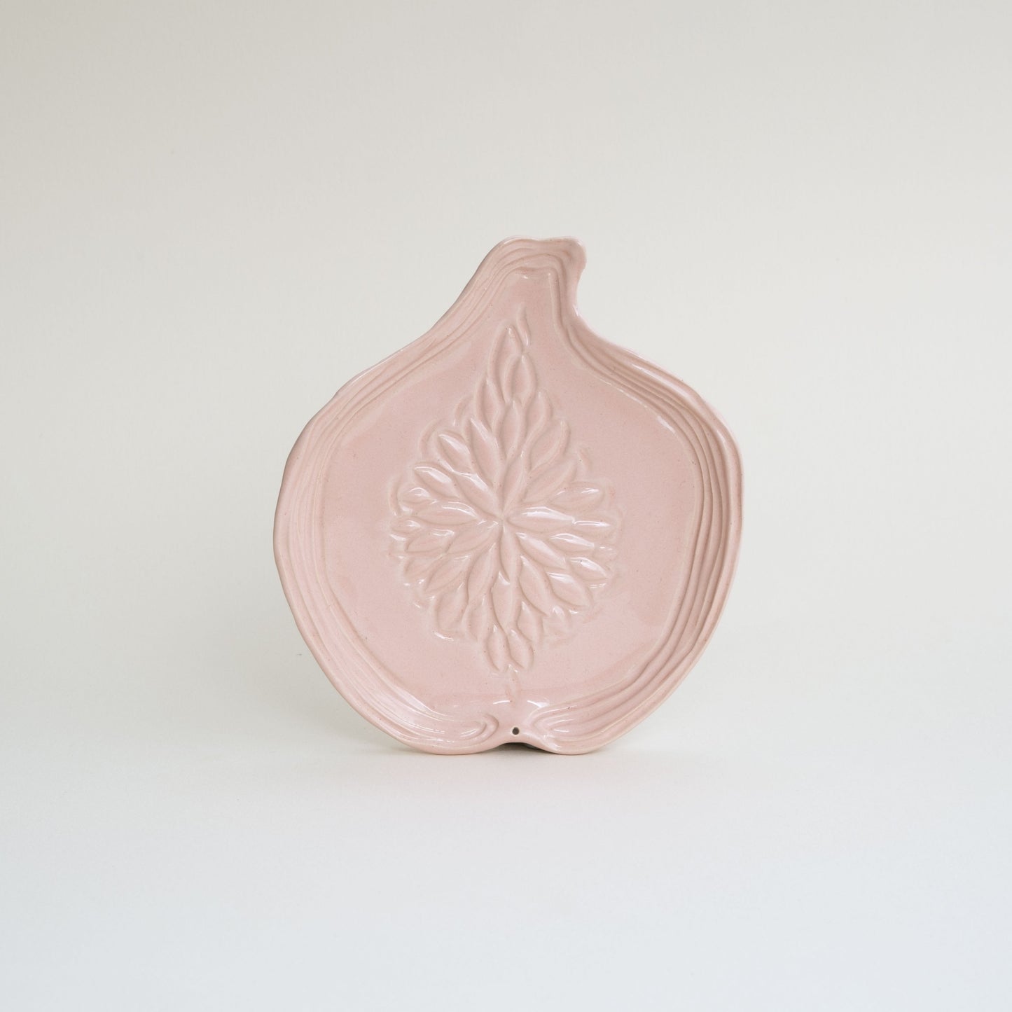 Handmade Pink Ceramic Fig Incense Holder