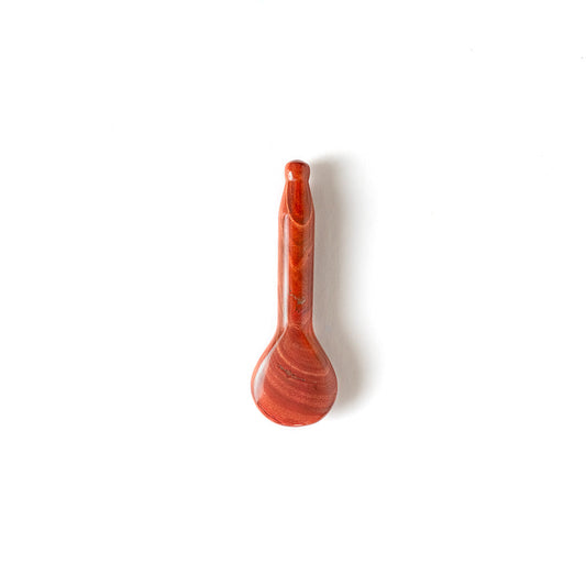 Red Jasper Sculpting Spoon – Dual-Ended Facial Massage Tool