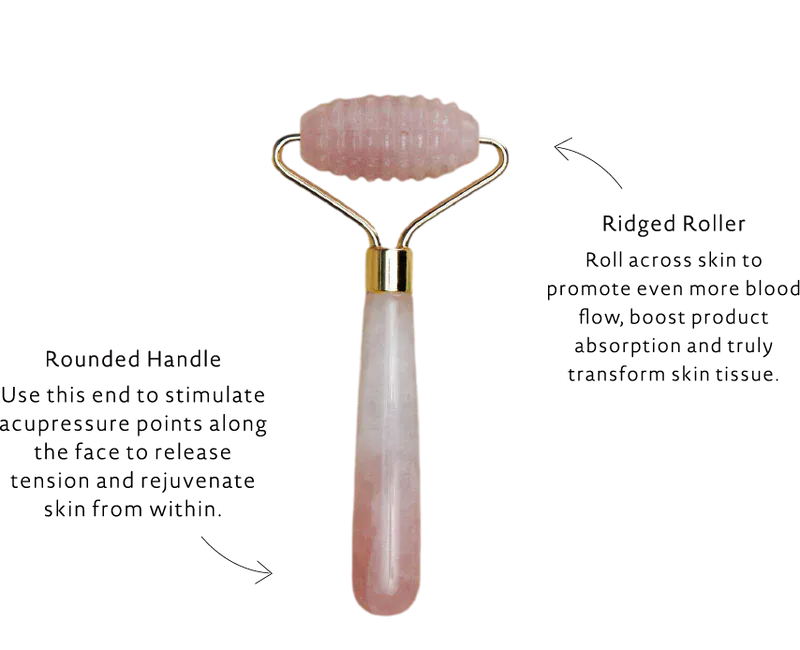 Rose Quartz Ridged Facial Roller