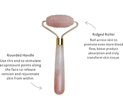 Rose Quartz Ridged Facial Roller