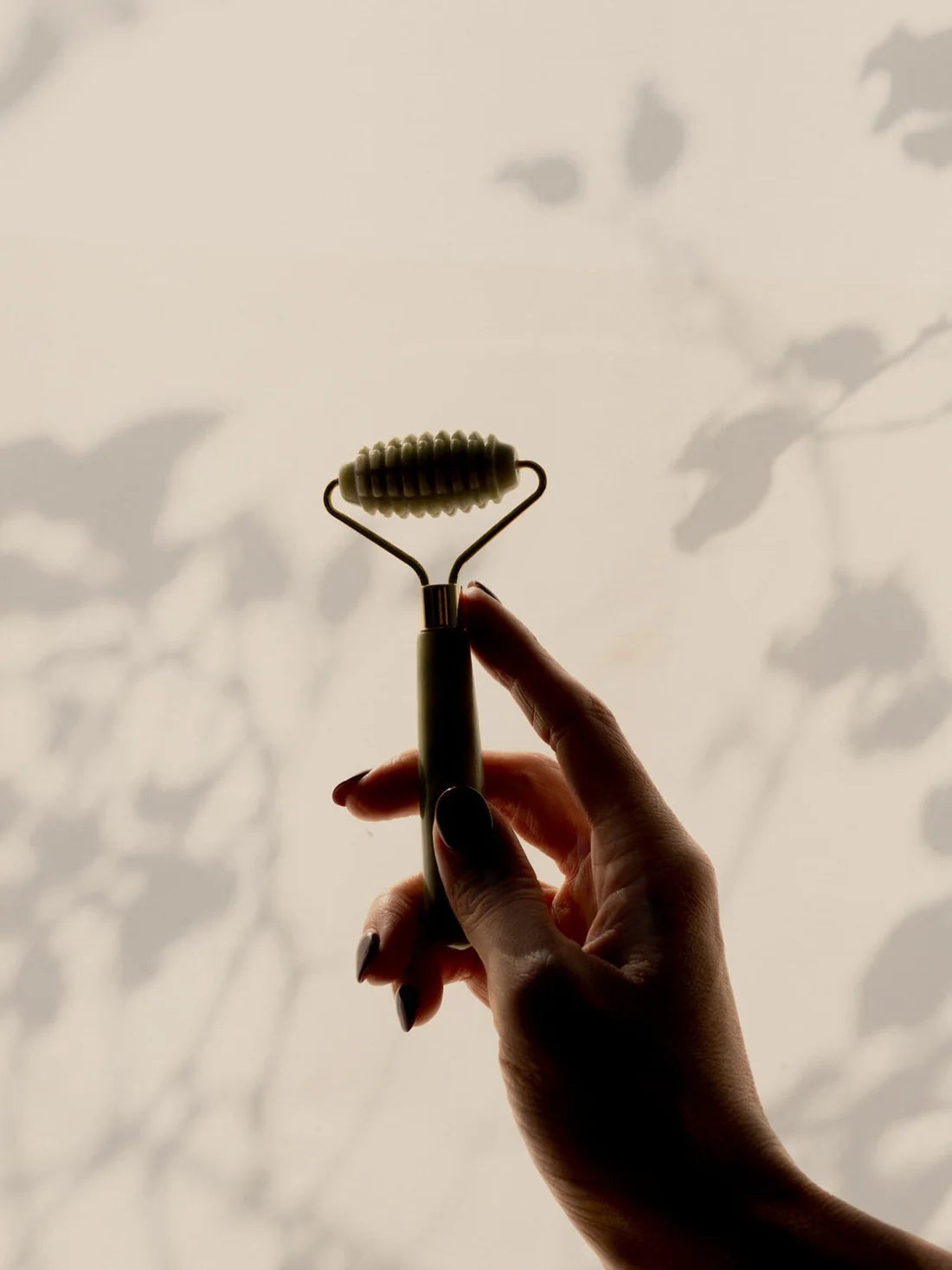 Green Nephrite Ridged Facial Roller