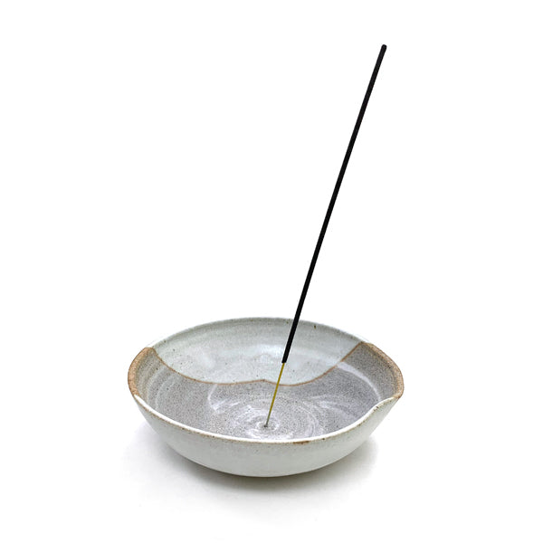 Ceramic Smudge Bowl with Incense Holder