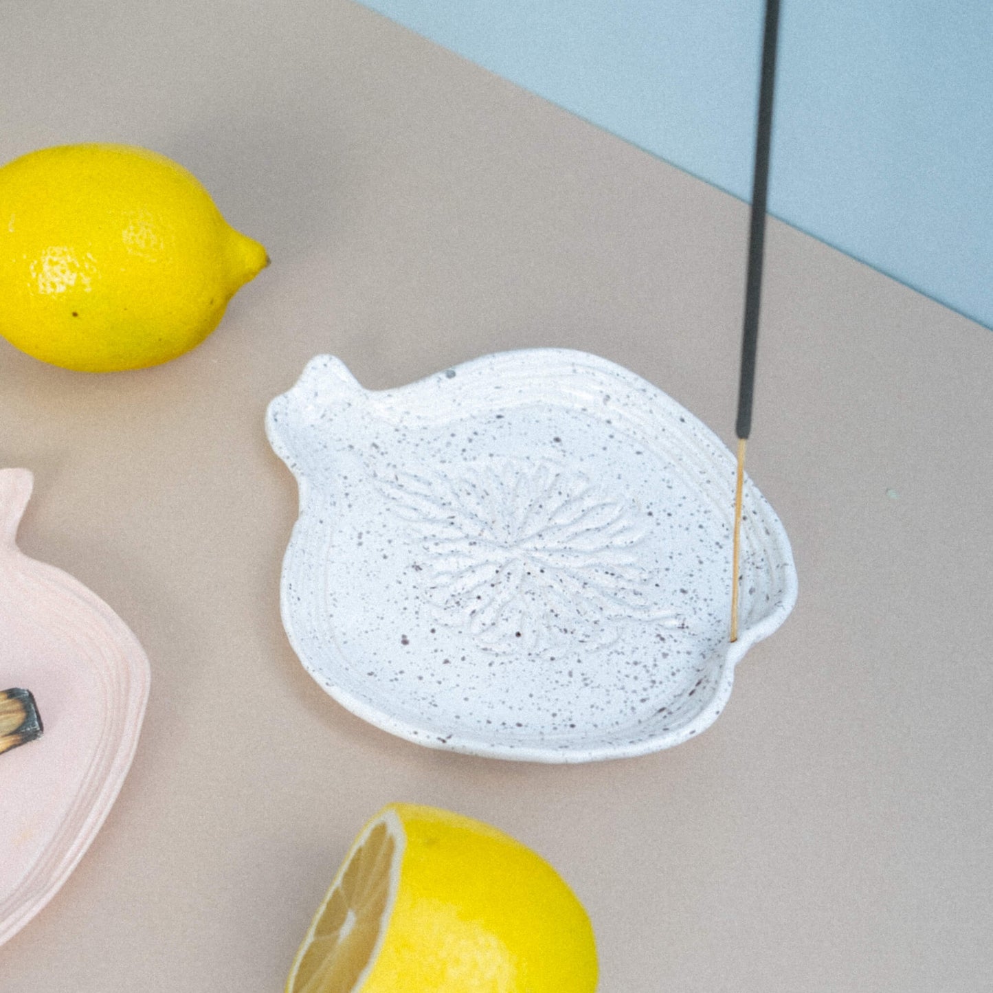 Handmade Dotted Ceramic Fig Incense Holder