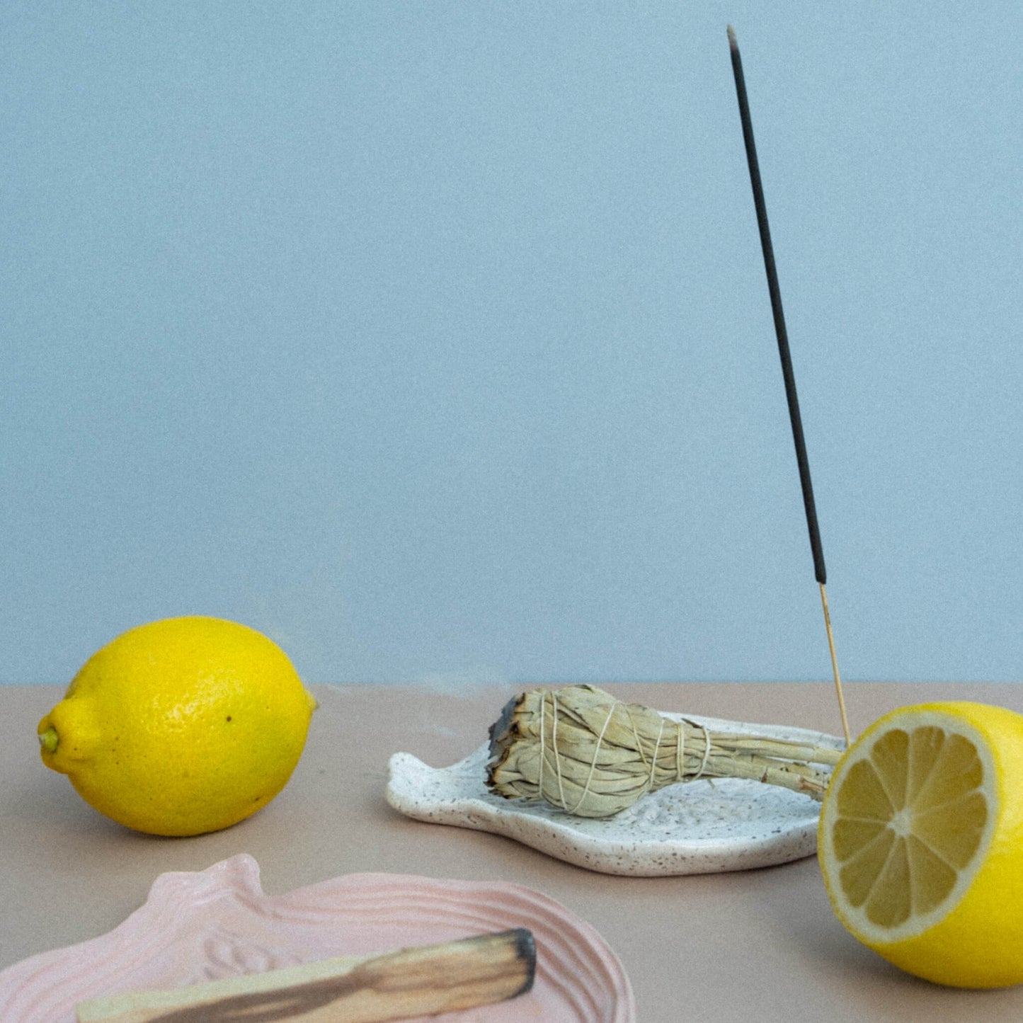 Handmade Pink Ceramic Fig Incense Holder