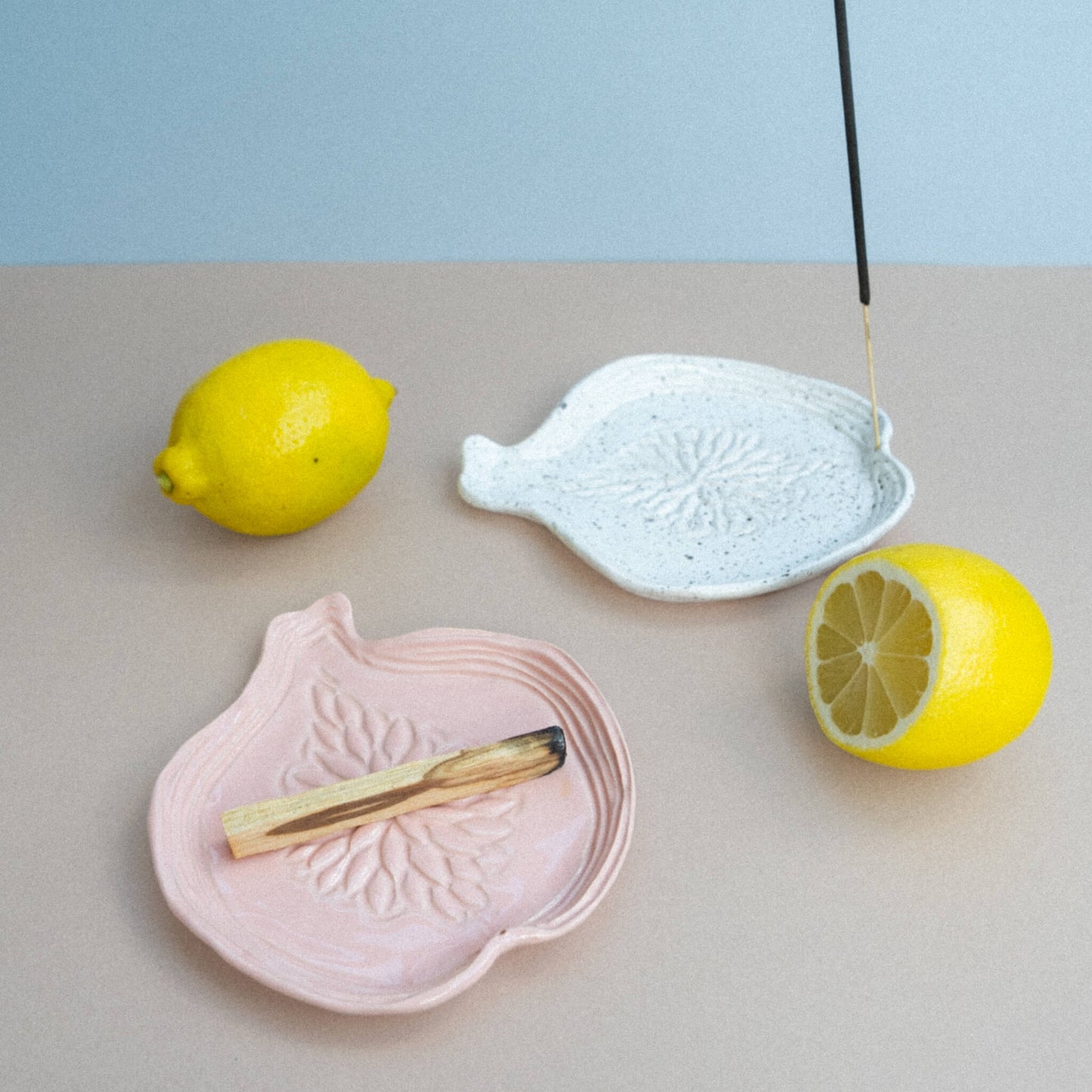 Handmade Dotted Ceramic Fig Incense Holder