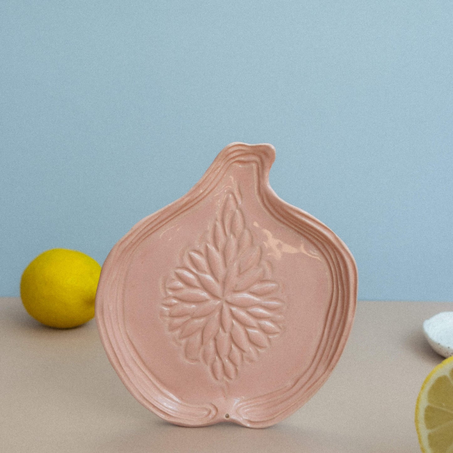 Handmade Pink Ceramic Fig Incense Holder