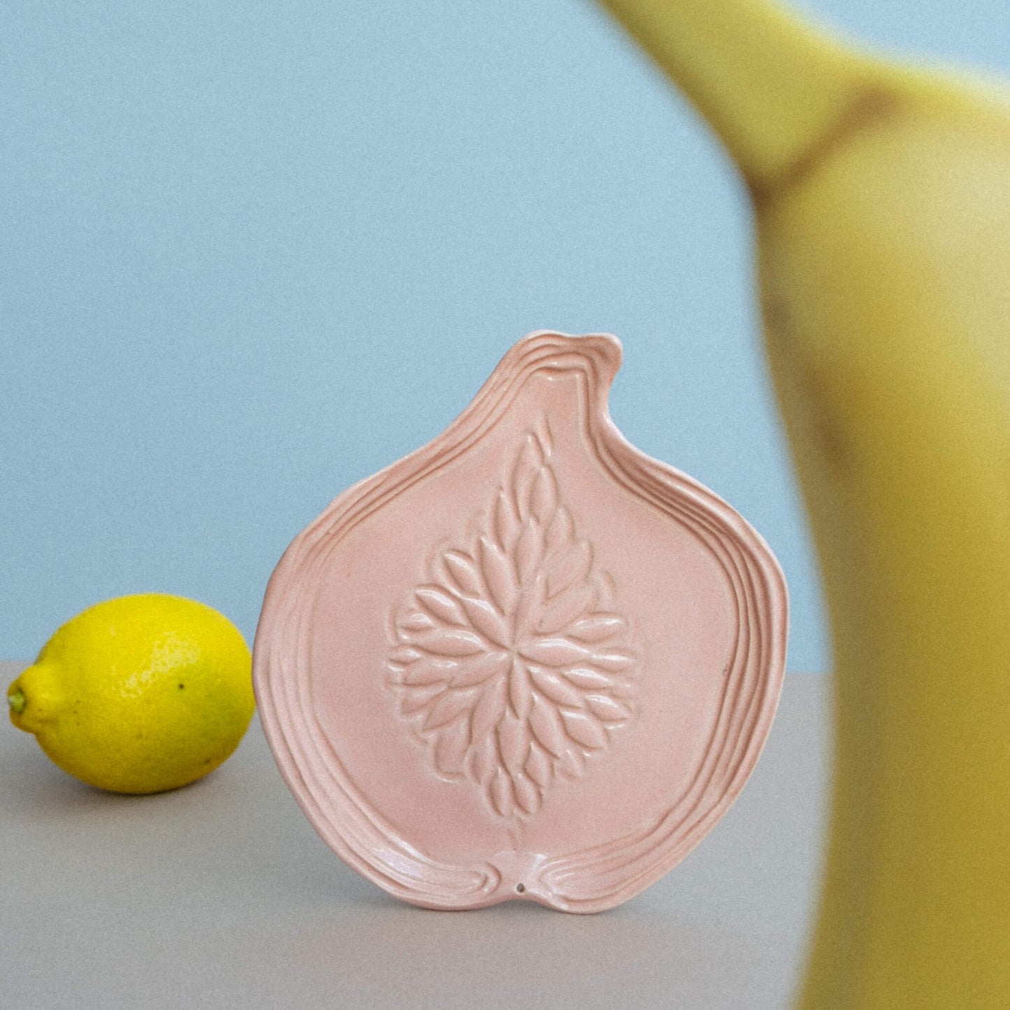 Handmade Pink Ceramic Fig Incense Holder